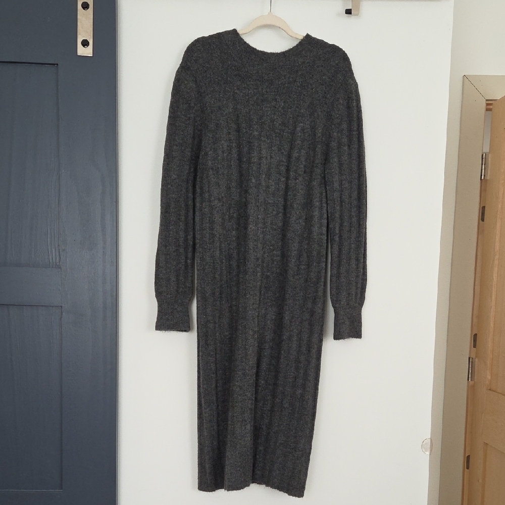 Gray Long Sleeve Sweater Dress M